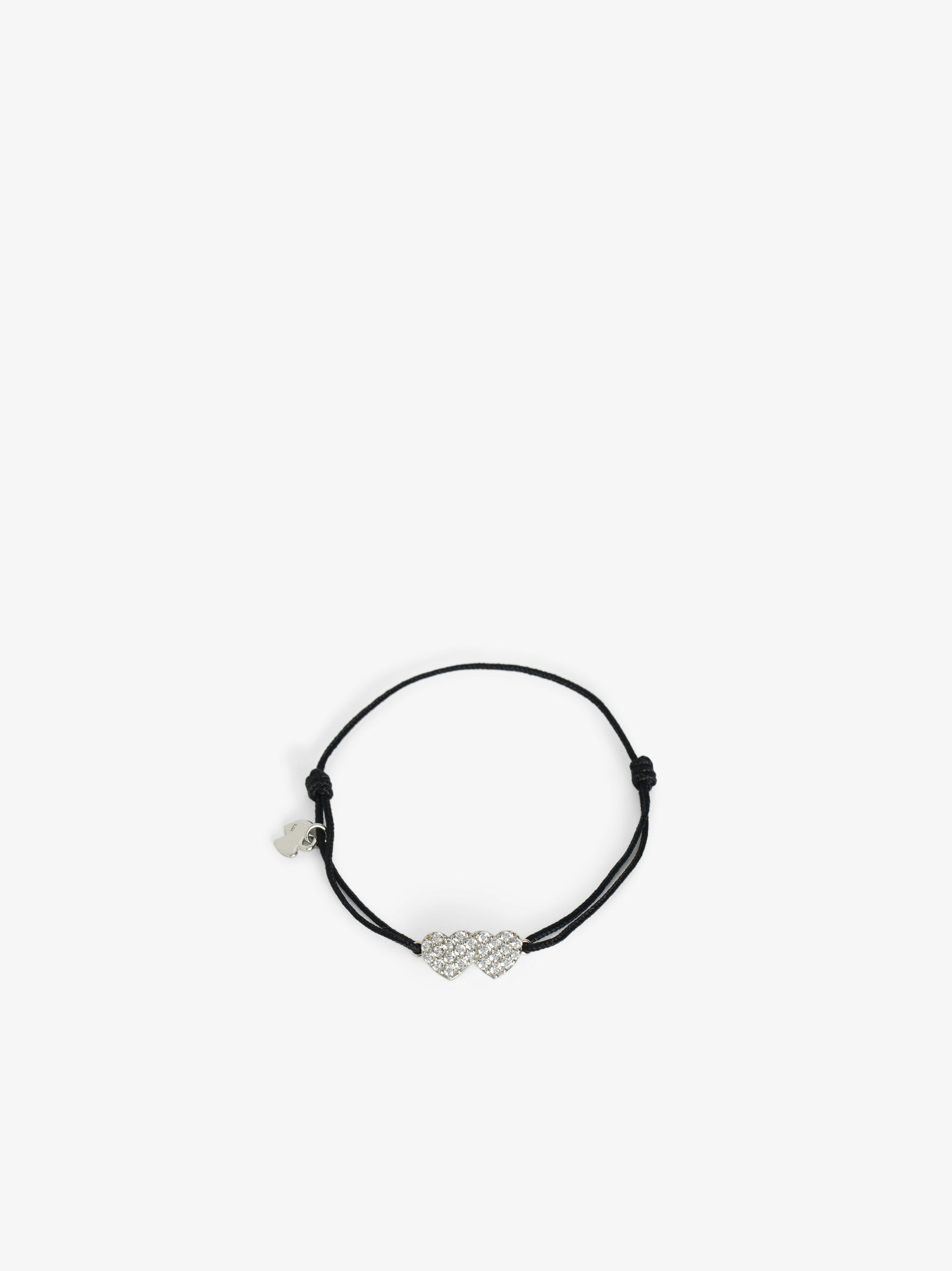 Zadig Link Heart Strass Bracelet - Adjustable cord bracelet with iconic house rhinestone hearts.
