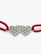 Zadig Link Heart Strass Bracelet - Adjustable cord bracelet with iconic house rhinestone hearts.