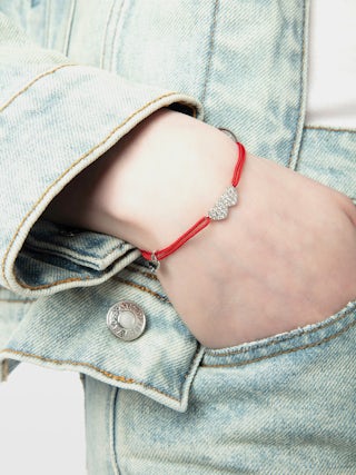 Armband Zadig Link Heart Strass - Verstellbares Kordel-Armband mit ikonischen Strass-Herzen des Hauses.