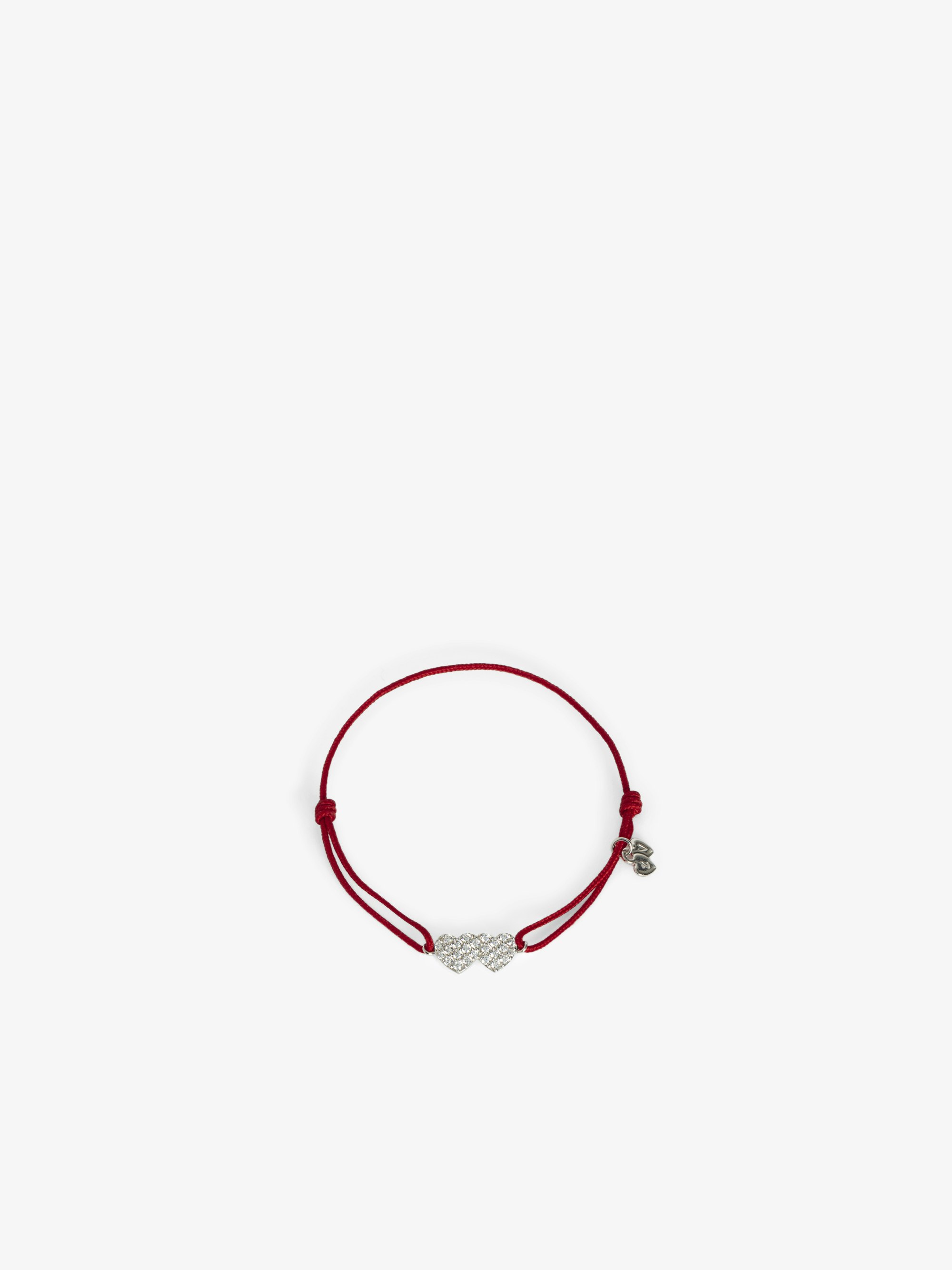 Zadig Link Heart Strass Bracelet - Adjustable cord bracelet with iconic house rhinestone hearts.