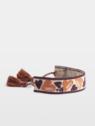 Zadig Woven Heart Bracelet - Woven polyester bracelet with embroidery.