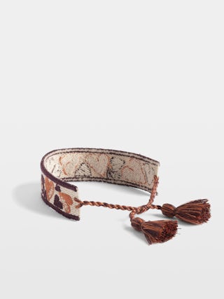 Zadig Woven Heart Bracelet - Woven polyester bracelet with embroidery.