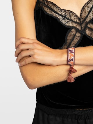Zadig Woven Heart Bracelet - Woven polyester bracelet with embroidery.