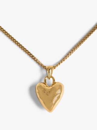 Heartbreaker Necklace - Brass necklace with a rhinestone-set pendant.