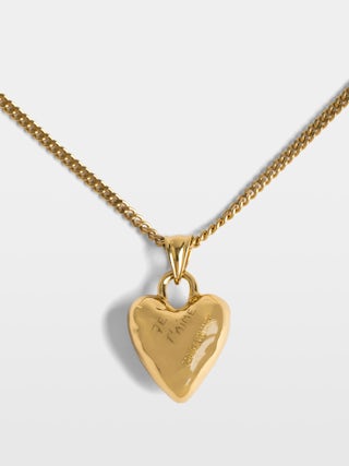 Heartbreaker Necklace - Brass necklace with a rhinestone-set pendant.