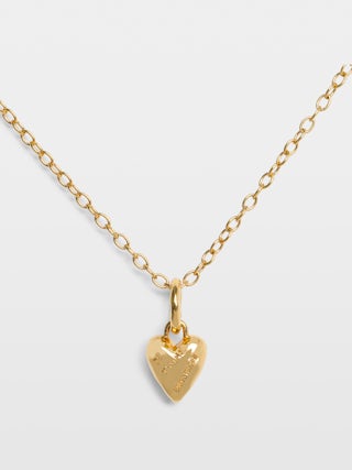 Necklace Heartbreaker - Gold-tone brass long necklace with heart pendant.
