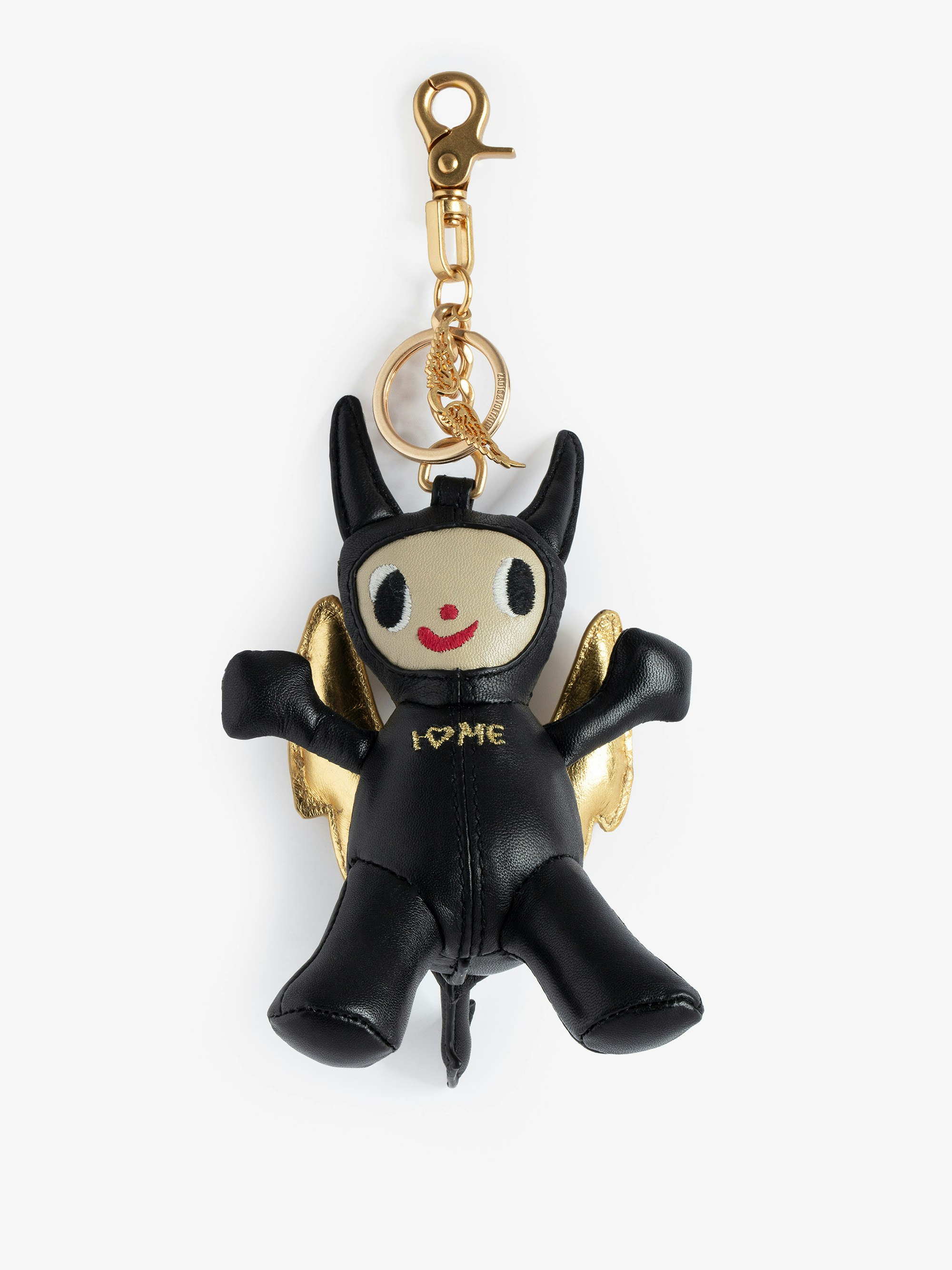 Schlüsselanhänger Happy Devil - Devil Voltaire Vice Schlüsselanhänger aus schwarzem Leder.