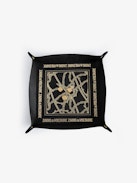 Rock and Roll The Dice Games Mat - Voltaire Vice grained leather games mat with gold-tone dice.