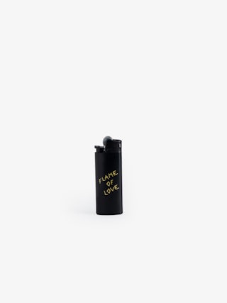 Briquet Flame of Love - Briquet Voltaire Vice noir orné de message, motif ailes et signature.