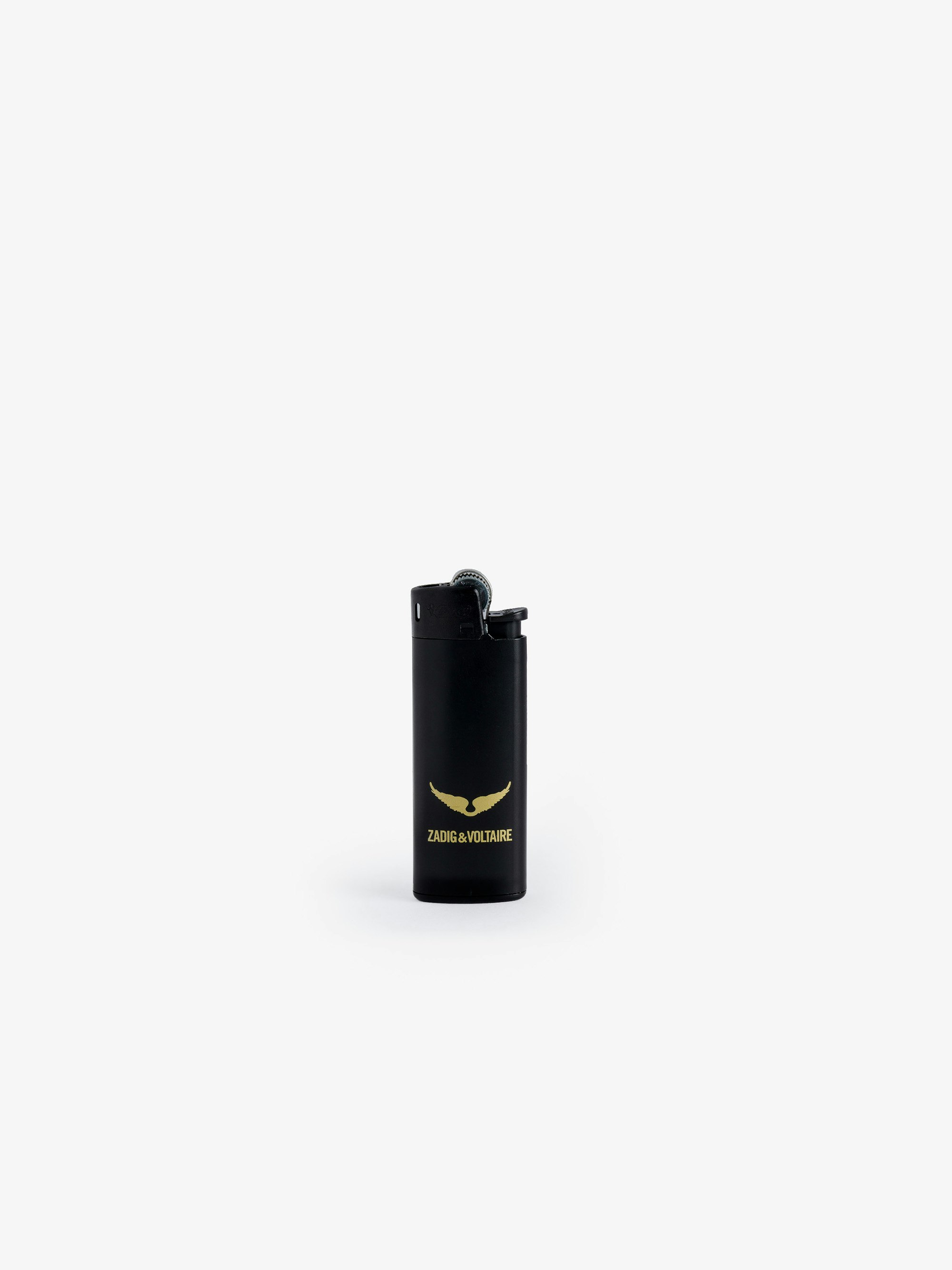 Flame of Love Lighter - Voltaire Vice black and contrasting gold-tone lighter decorated with messages, wings motif and Zadig&Voltaire signature.