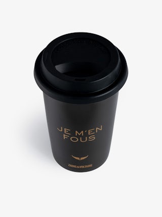 Mug Cup Of Joy - Mug Voltaire Vice en céramique à couvercle orné de messages, motif ailes et signature.