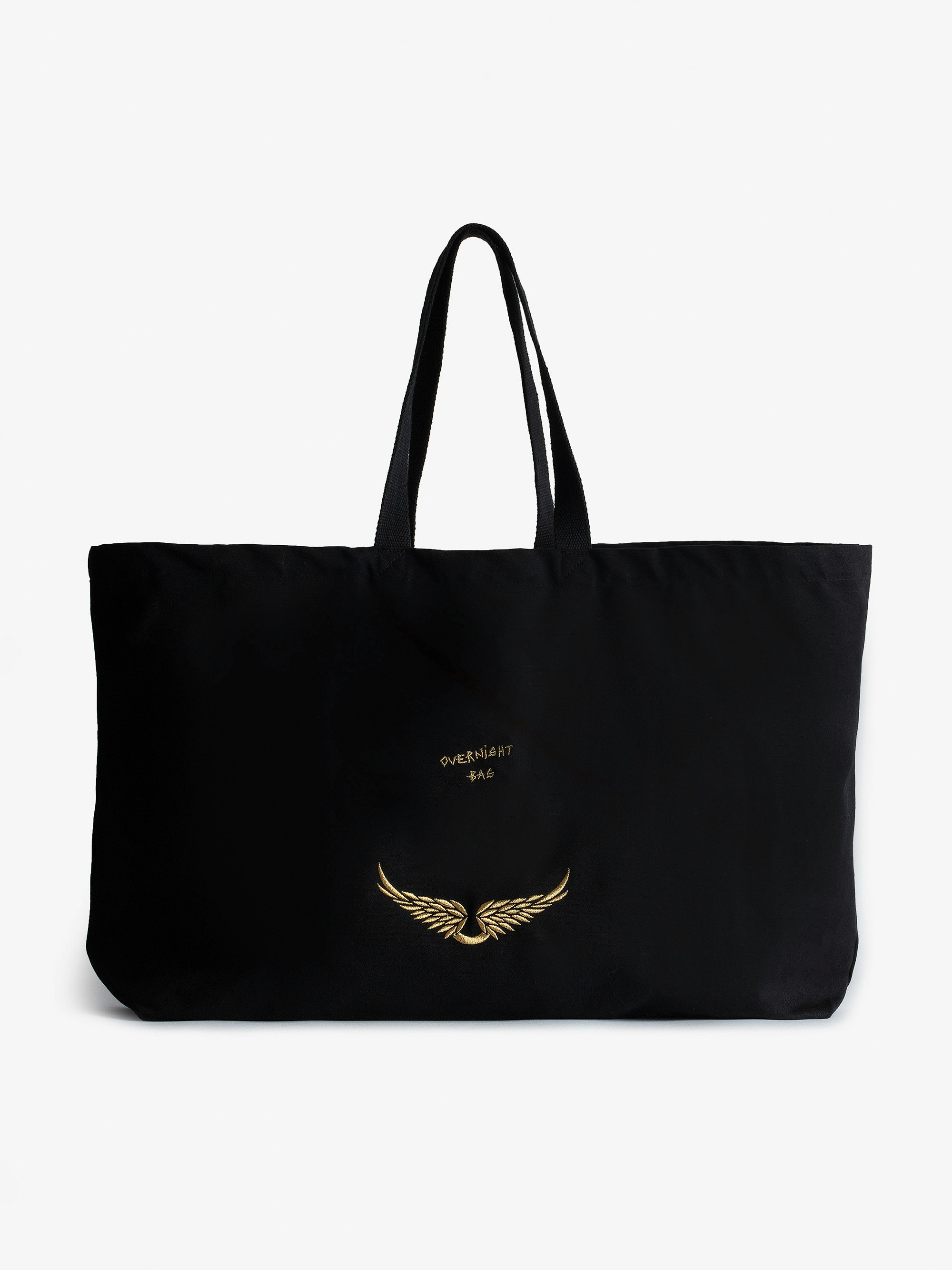 Overnight Tote Bag - Grand tote bag Voltaire Vice en coton noir.