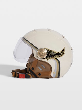 Wing Breaker Bike Helmet - Black bike helmet Voltaire Vice x Mârkö Helmets with visor and adjustable buckle.