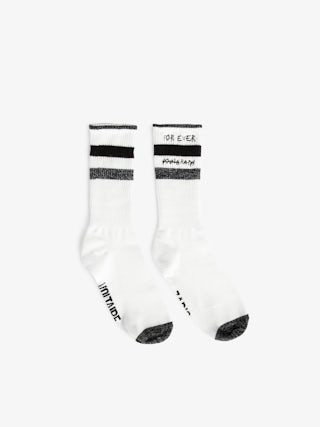 Set of 2 Pairs of Socks From Head To Toe - From Head To Toe black and white cotton socks with signature, “Cute” and “For Ever Young Happy” slogans, contrasting bands and sequin trim.