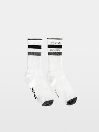 Set of 2 Pairs of Socks From Head To Toe - From Head To Toe black and white cotton socks with signature, “Cute” and “For Ever Young Happy” slogans, contrasting bands and sequin trim.
