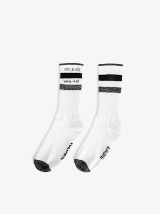 Set of 2 Pairs of Socks From Head To Toe - From Head To Toe black and white cotton socks with signature, “Cute” and “For Ever Young Happy” slogans, contrasting bands and sequin trim.
