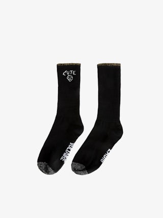 Set of 2 Pairs of Socks From Head To Toe - From Head To Toe black and white cotton socks with signature, “Cute” and “For Ever Young Happy” slogans, contrasting bands and sequin trim.