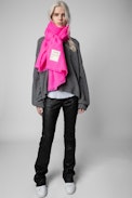Bufanda Orely - Bufanda de mohair rosa-fucsia Paradise para mujer