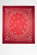 Delta Scarf - Women's red cotton scarf with bandana print. This product is GOTS certified and made with fibers from organic farming.