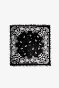 Nuage Nano Cashmere Scarf - Women’s black cashmere scarf with contrasting bandana print