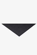 Bandy Silk Scarf - Women’s grey triangular silk scarf with stripes and Voltaire signature.