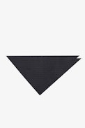 Bandy Silk Scarf - Women’s grey triangular silk scarf with stripes and Voltaire signature.