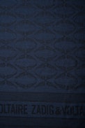Glenn Scarf - Women’s navy blue rectangular jacquard scarf.