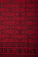 Glenn Scarf - Women’s red rectangular jacquard scarf.