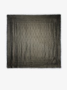 Glenn Rock Metallic Jacquard Scarf - Voltaire Vice square black scarf in gold-effect patterned jacquard with motifs and Zadig&Voltaire signature.