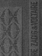Glenn Rock Metallic Jacquard Scarf - Silver rectangular scarf in patterned jacquard with Zadig&Voltaire signature.