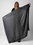 Glenn Rock Metallic Jacquard Scarf - Silver rectangular scarf in patterned jacquard with Zadig&Voltaire signature.