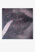 Kerry Scarf - Women’s black scarf with mouth and hearts print.