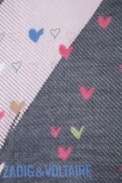 Kerry Scarf - Women’s black scarf with mouth and hearts print.