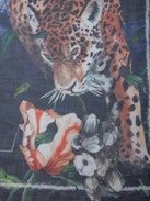Kerry Scarf - Women’s navy blue scarf with wild, floral and skull print and ZV signature.