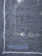 Kerry Scarf - Women’s navy blue scarf with wild, floral and skull print and ZV signature.