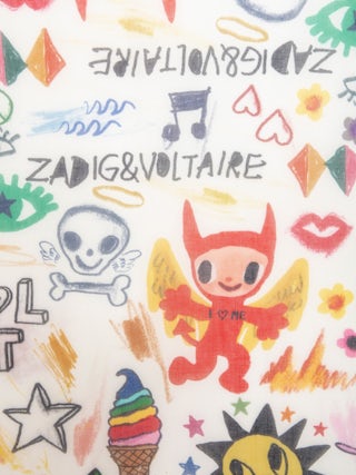 Delta Langer Schal - Langer Schal aus ecru Baumwolle mit Anpassungen von Humberto Cruz.