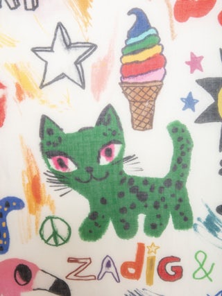 Delta Langer Schal - Langer Schal aus ecru Baumwolle mit Anpassungen von Humberto Cruz.