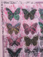 Blondie Silk Scarf - Pink silk scarf with butterfly print.