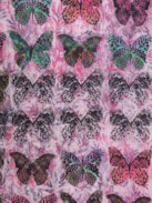 Blondie Silk Scarf - Pink silk scarf with butterfly print.