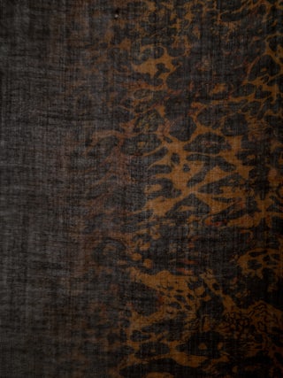 Judy Leopard Scarf - Brown wool scarf with leopard tie-dye print.