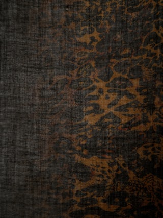 Judy Leopard Scarf - Brown wool scarf with leopard tie-dye print.