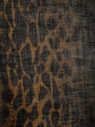 Judy Leopard Scarf - Brown wool scarf with leopard tie-dye print.