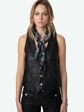 Foulard Blondie Butterfly Lace 65 - Marineblauer Seidenschal mit Schmetterlings- und Spitzendruck.