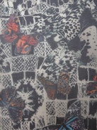 Kerry Scarf - Navy blue scarf with butterfly print.