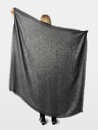 Glenn Metallic Monogram Scarf 135 - Large metallic monogram jacquard scarf.