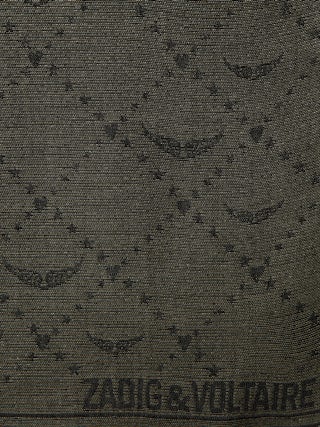 Glenn Metallic Monogram Scarf 135 - Large jacquard scarf with metallic monogram.