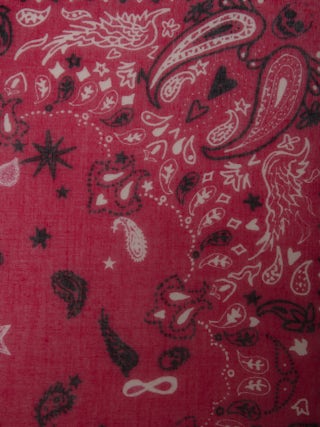 Maddie Bandana 120 Scarf - Fuchsia cotton scarf with bandana print.