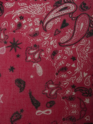 Maddie Bandana 120 Scarf - Fuchsia cotton scarf with bandana print.