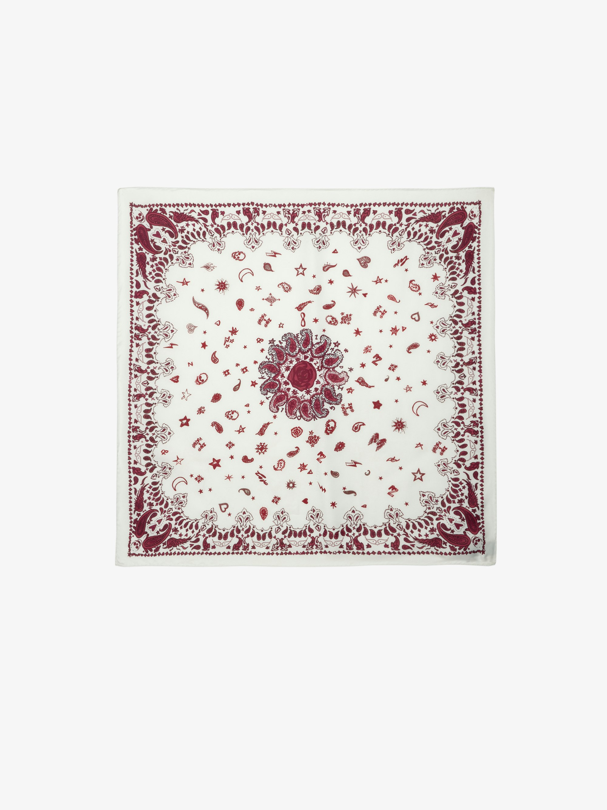Pañuelo Debbie 85 - Pañuelo cuadrado de seda mixta con estampado de bandana.