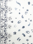 Debbie 65 Scarf - Square scarf in mixed silk with bandana print.